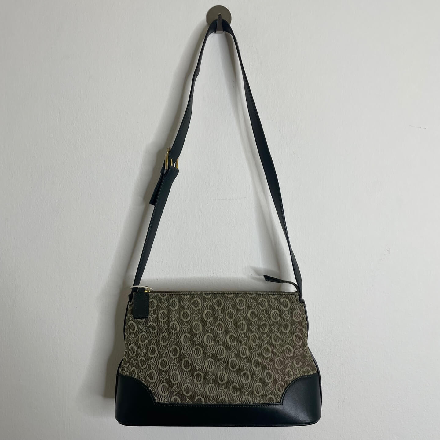 CELINE C Macadam Canvas Shoulder Bag