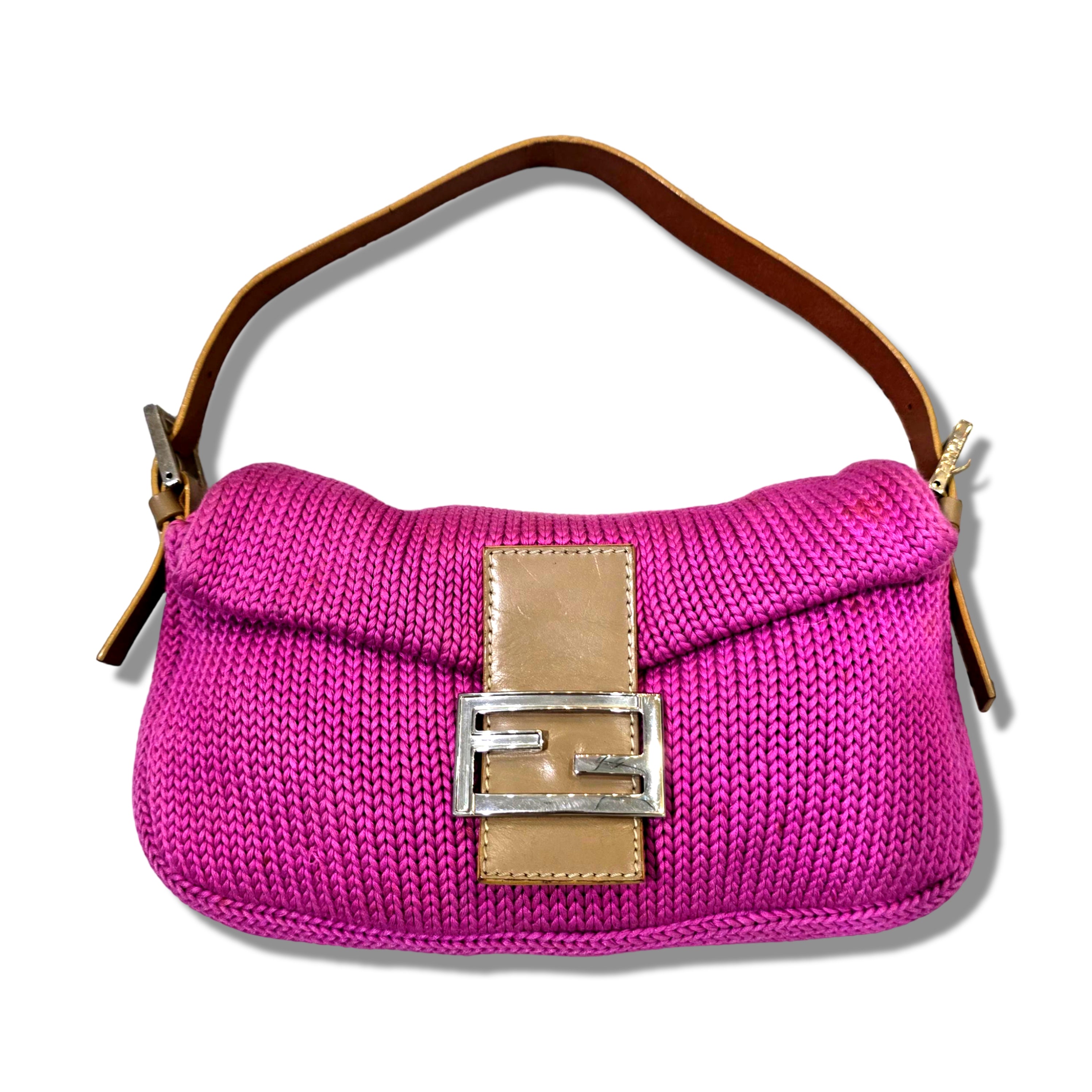 Fendi Fuchsia Knit Baguette Caemë