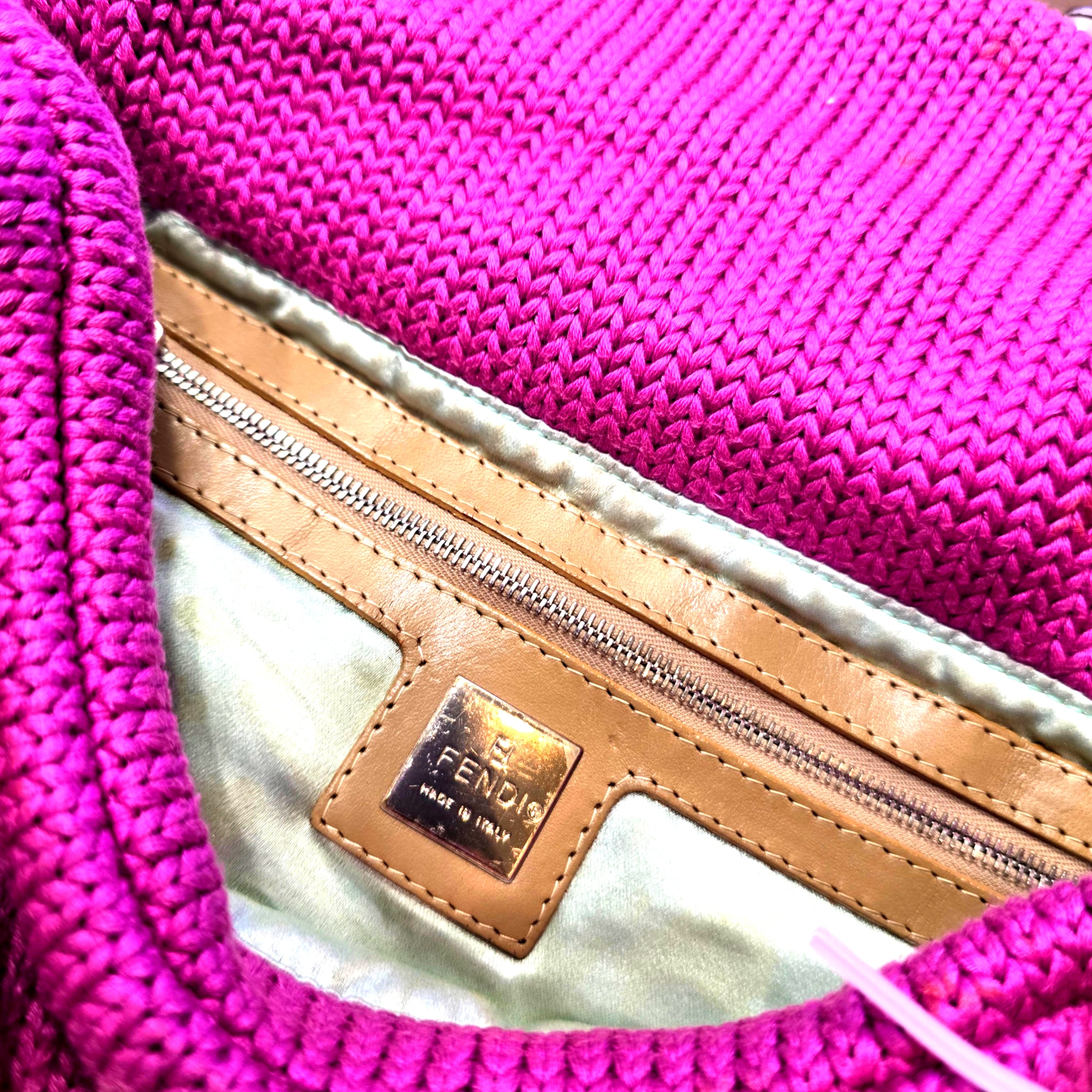 Fendi Fuchsia Knit Baguette Caemë