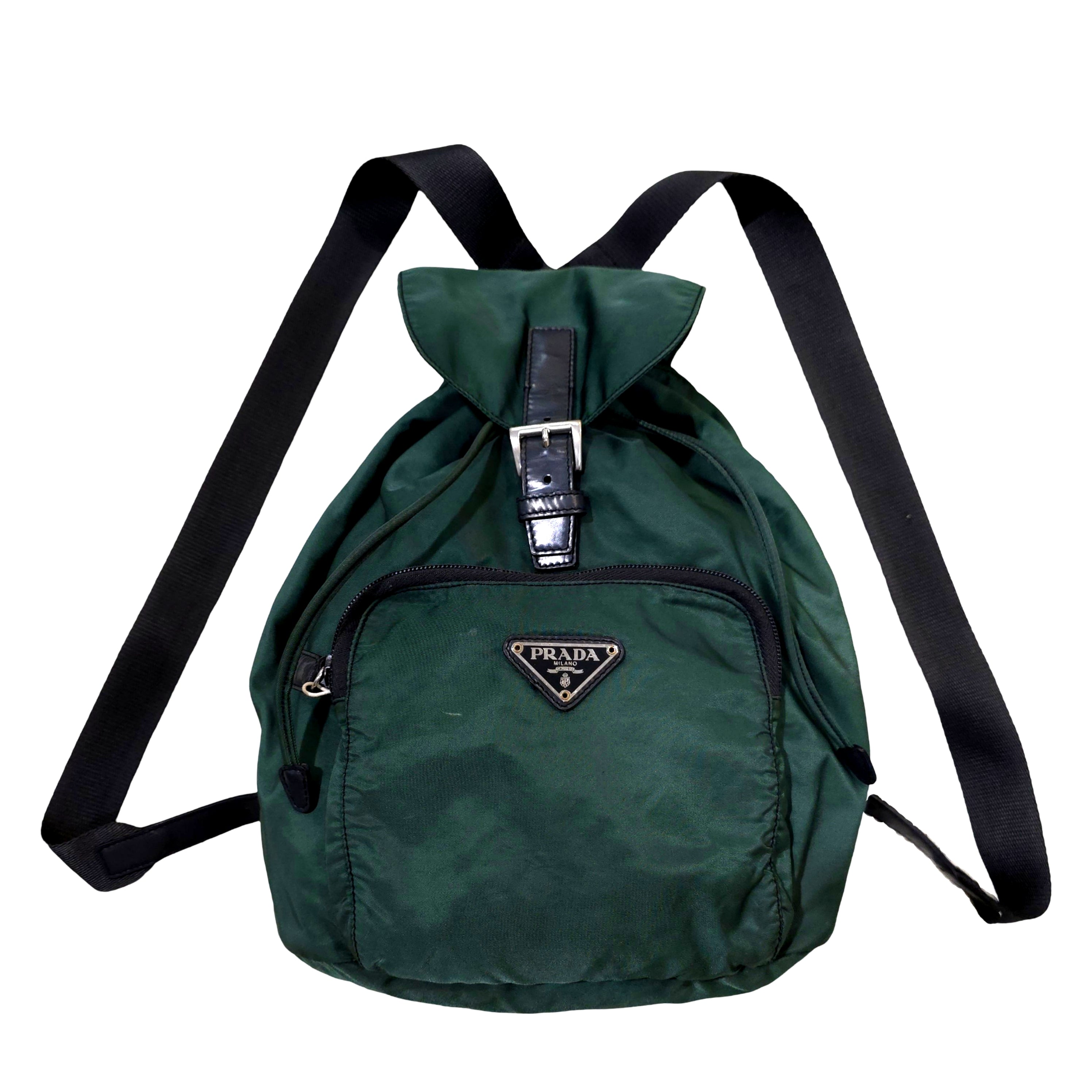 Prada Tessuto Nylon Vela Small Backpack Green