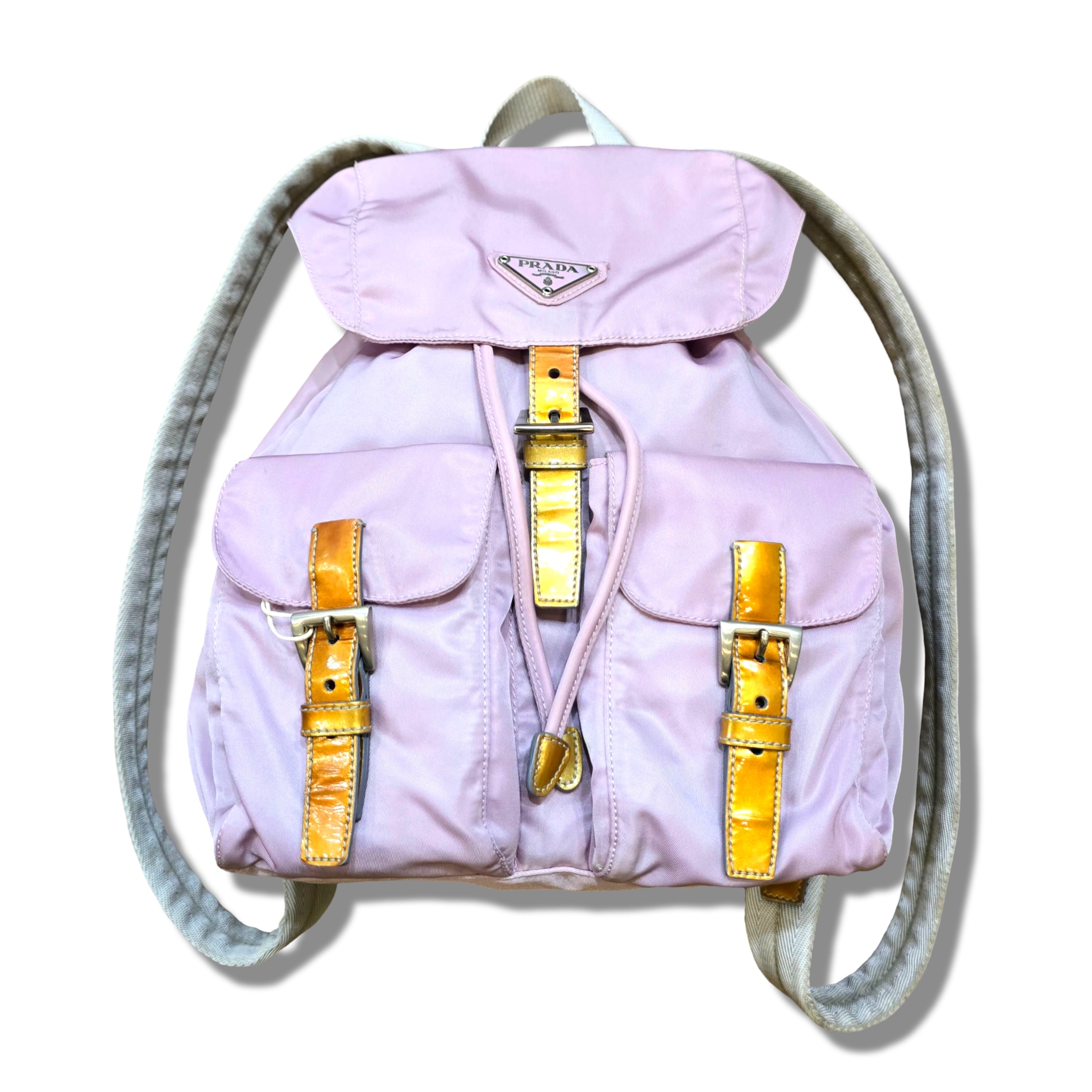 Prada Nylon Backpack Pink Gold