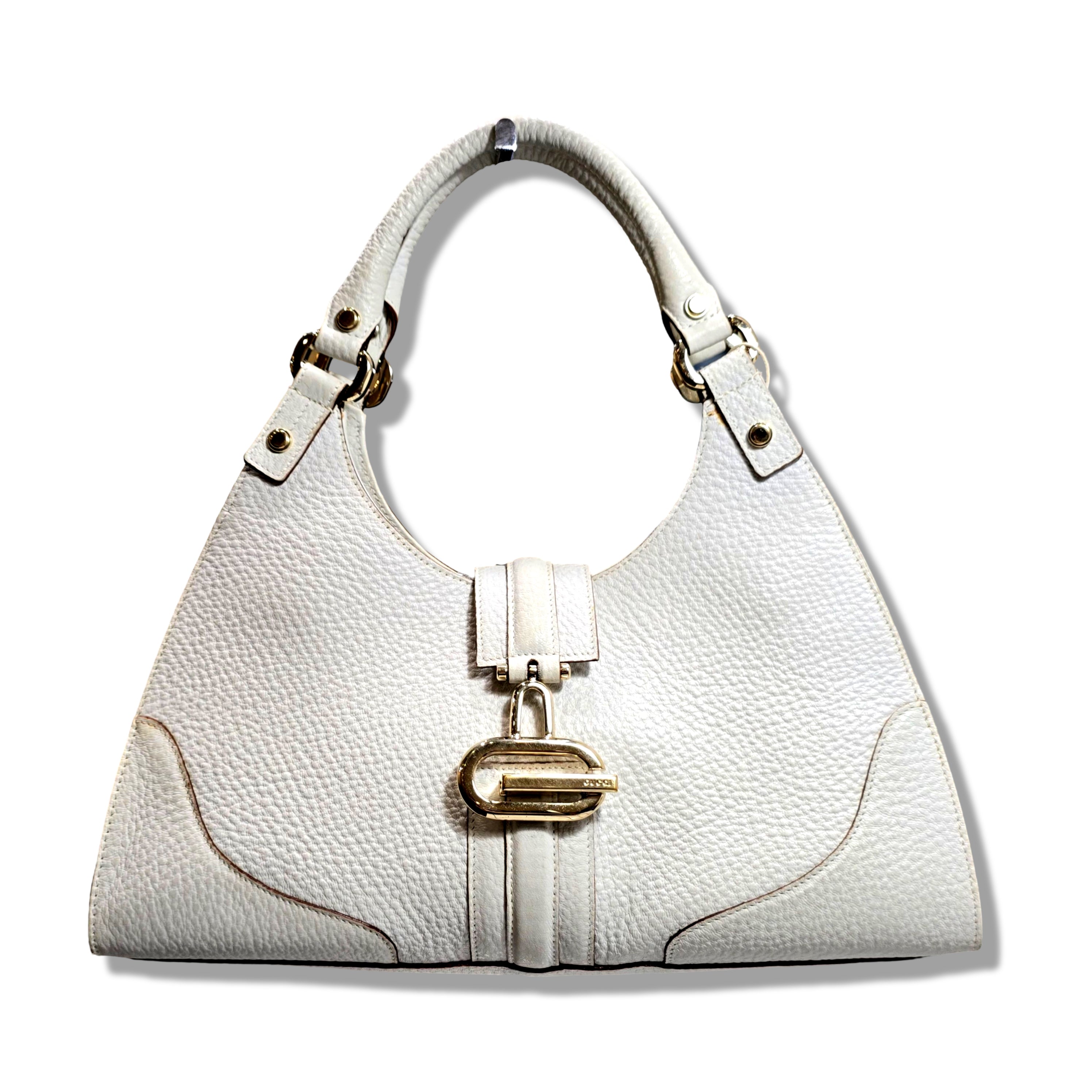 Gucci White Leather Jackie Bag