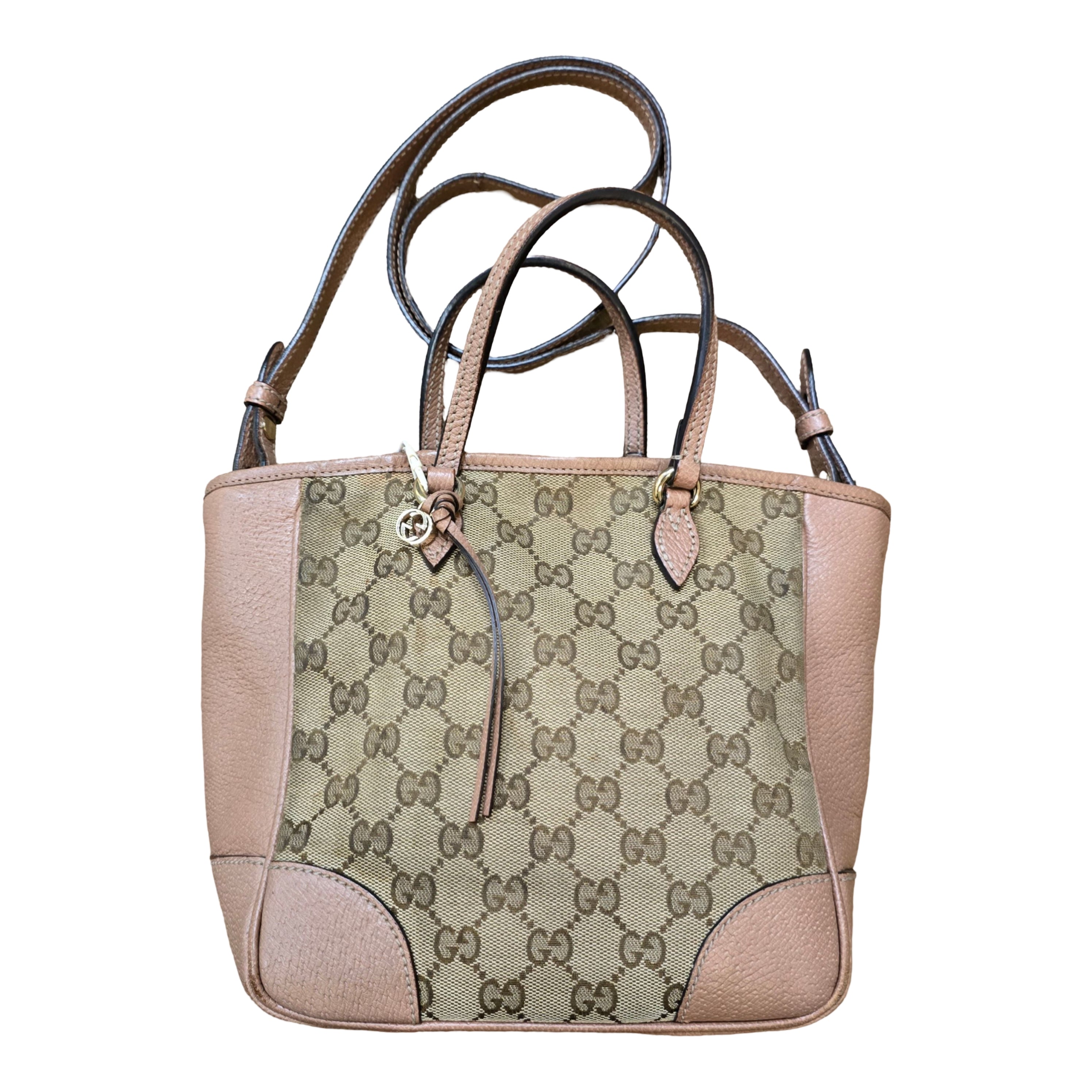 Gucci Pink GG Canvas Small Bree Tote Bag