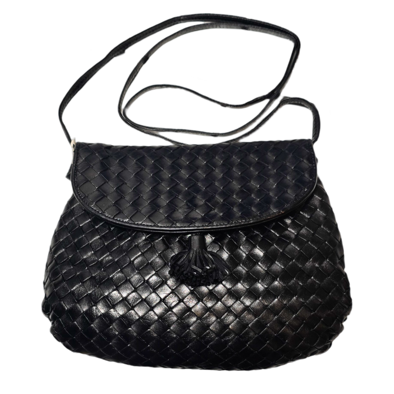 Bottaga Veneta Black Leather Crossbody Bag