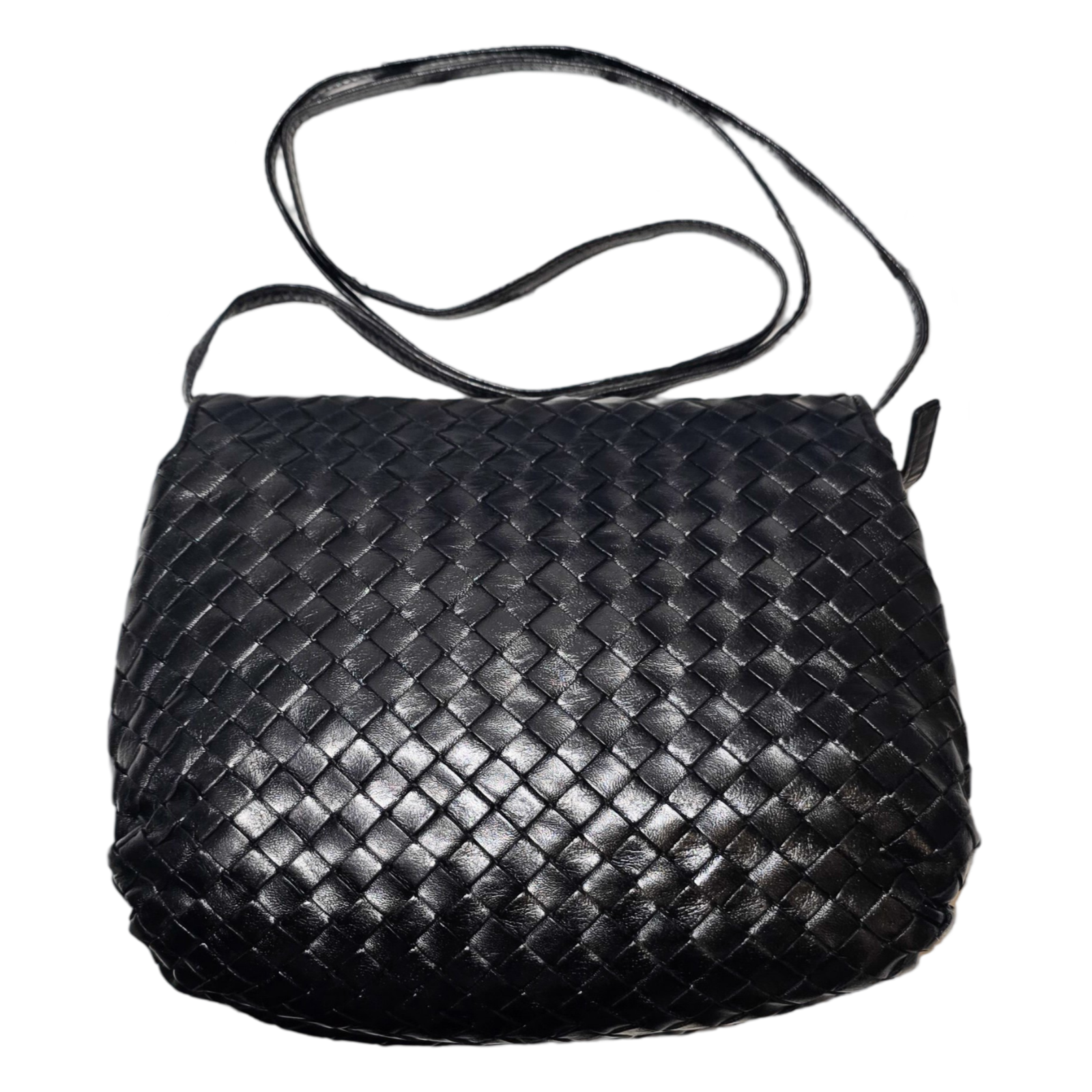 Bottaga Veneta Black Leather Crossbody Bag