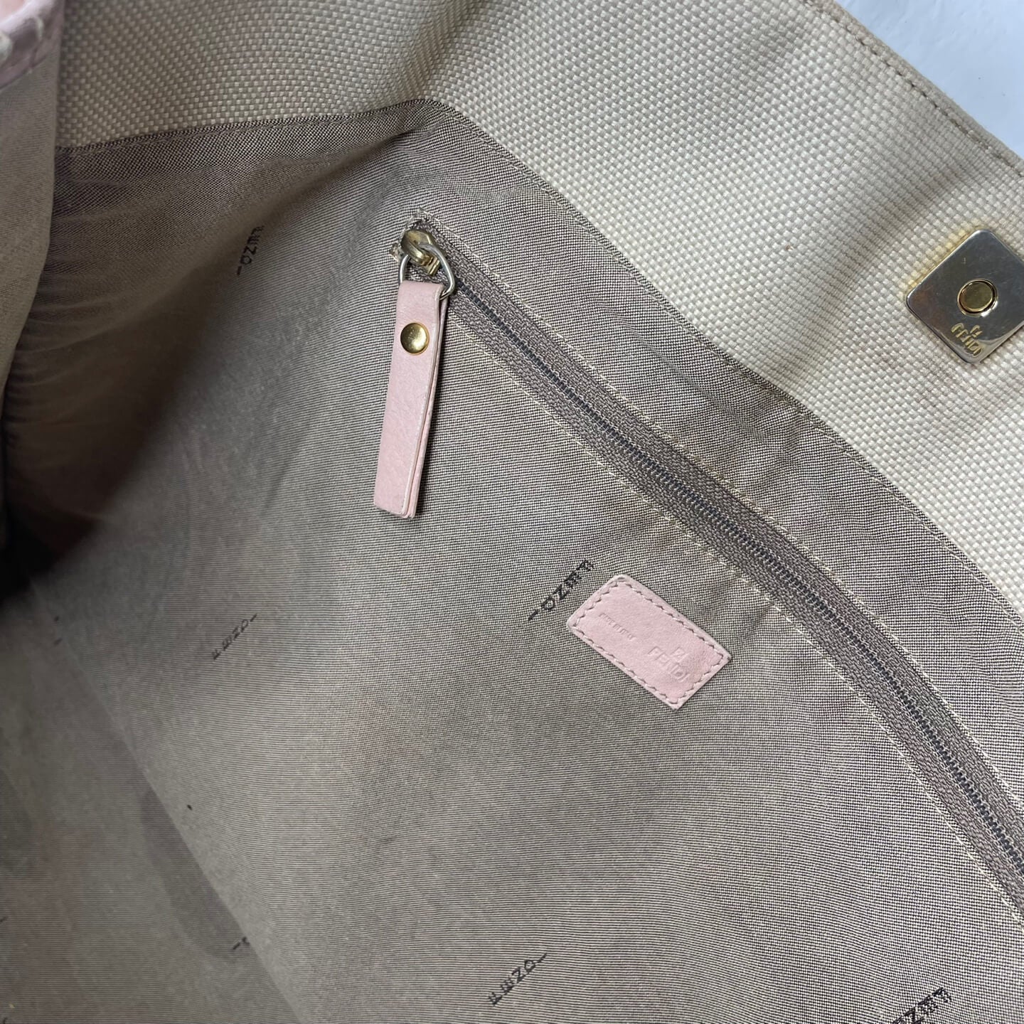 Fendi Succa Trim Canvas Tote Bag