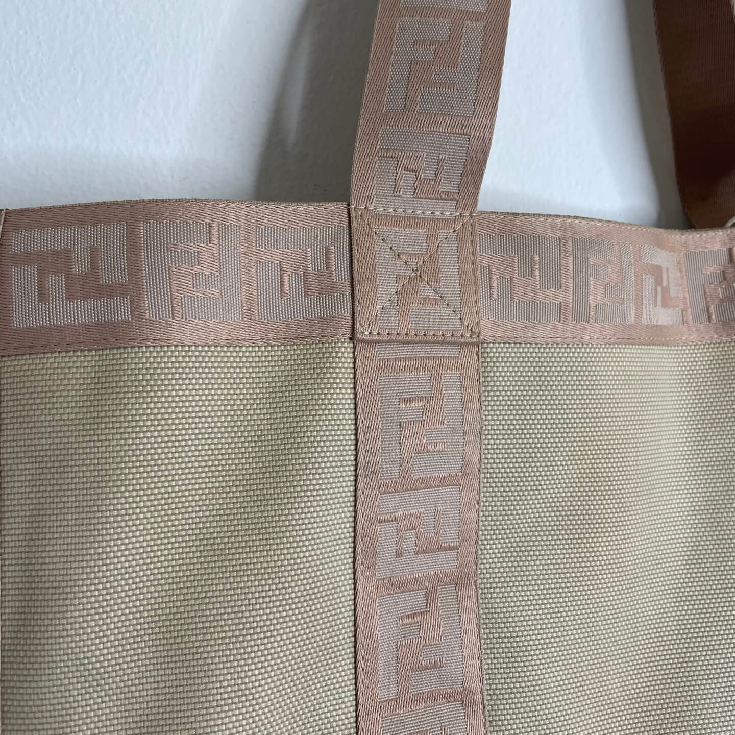 Fendi Succa Trim Canvas Tote Bag